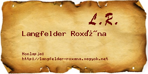 Langfelder Roxána névjegykártya